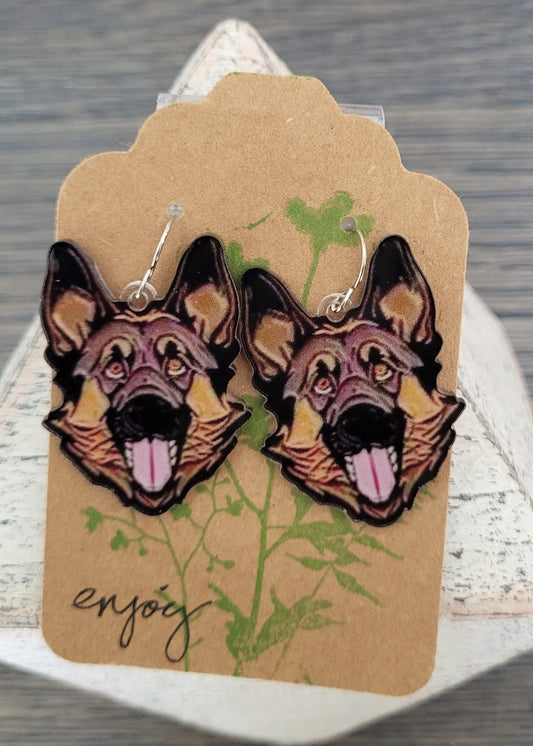 On the Farm 1, Dogs, Stainless Steel Earwire Earrings