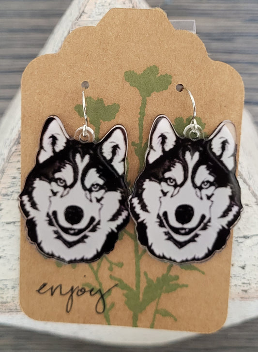 On the Farm 4, Dogs, Stainless Steel Earwire Earrings