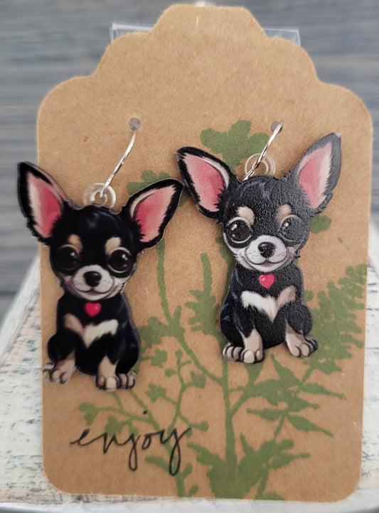 On the Farm 5, Dogs, Stainless Steel Earwire Earrings