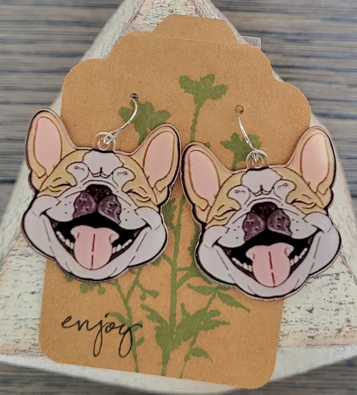 On the Farm 3, Dogs, Stainless Steel Earwire Earrings