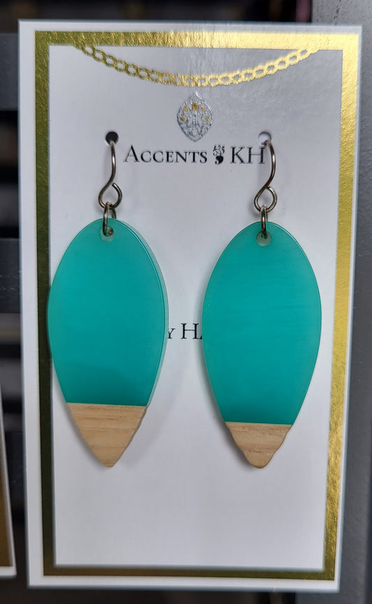 Beachcomber 20, Turquoise Resin Let's Go Surfin' Now, Stainless Steel Earwire Earrings